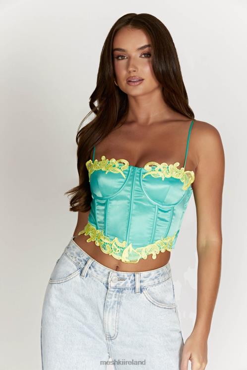 Meshki Tatiana Corset Top With Lace Clothing Mint 6DX22998