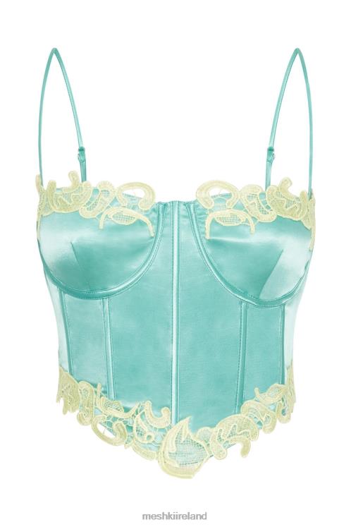 Meshki Tatiana Corset Top With Lace Clothing Mint 6DX22998