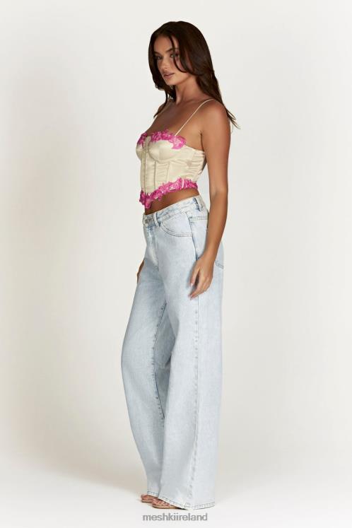 Meshki Tatiana Corset Top With Lace Clothing Nude 6DX221017