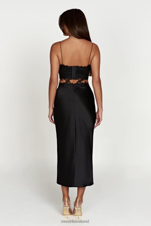 Meshki Anika Micro Crop Top With Lace Clothing Black 6DX221033