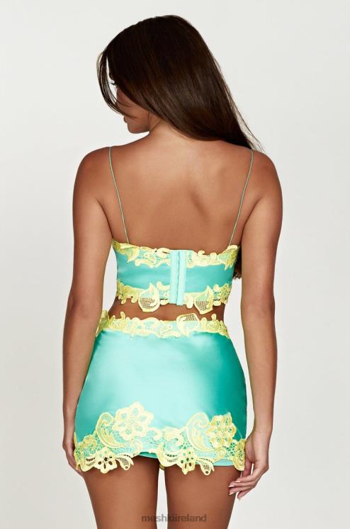 Meshki Anika Micro Crop Top With Lace Clothing Mint 6DX22957