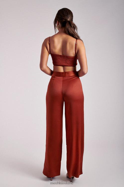 Meshki Ashley Satin Crop Top Clothing Copper 6DX221204