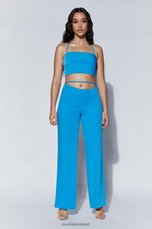 Meshki Bahar Seam Line Crop Top Clothing Azure Blue 6DX221040