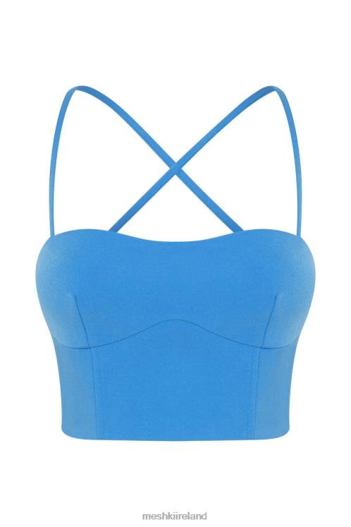 Meshki Bahar Seam Line Crop Top Clothing Azure Blue 6DX221040