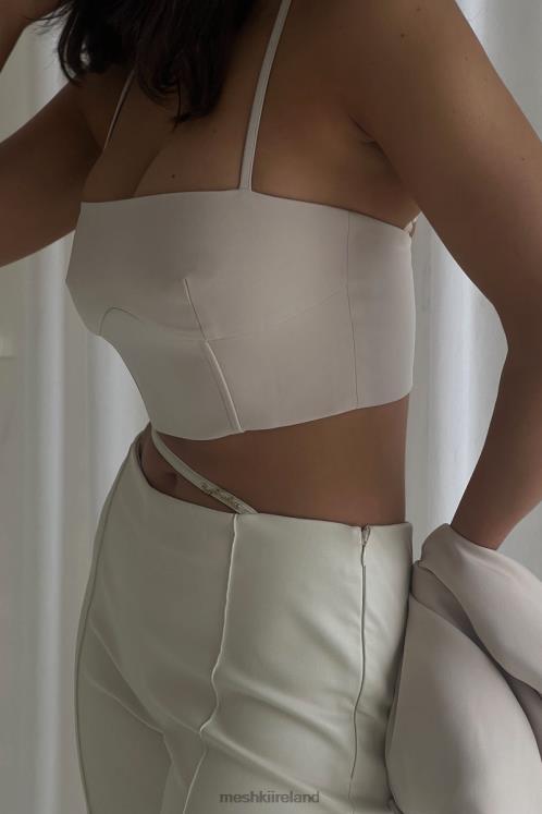 Meshki Bahar Seam Line Crop Top Clothing Wheat 6DX221112