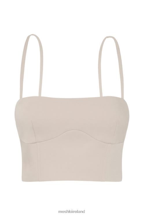 Meshki Bahar Seam Line Crop Top Clothing Wheat 6DX221112