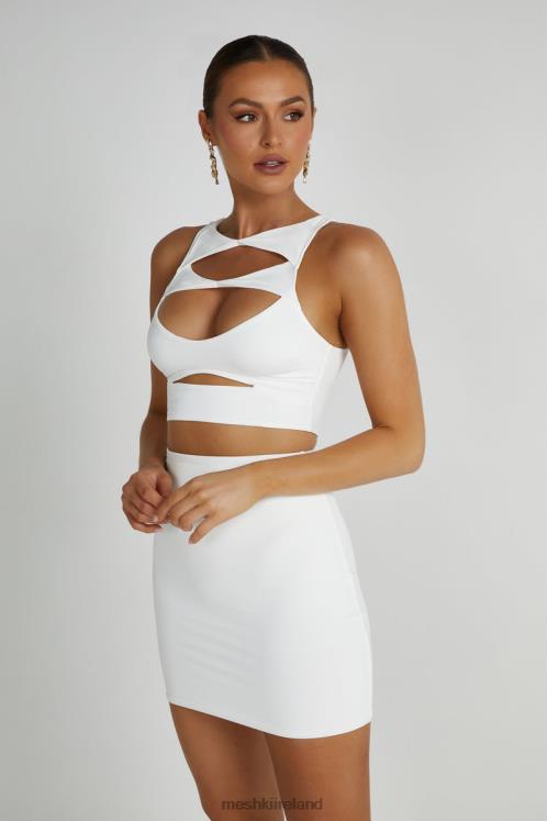 Meshki Chloe Cut Out Crop Top Clothing White 6DX22792