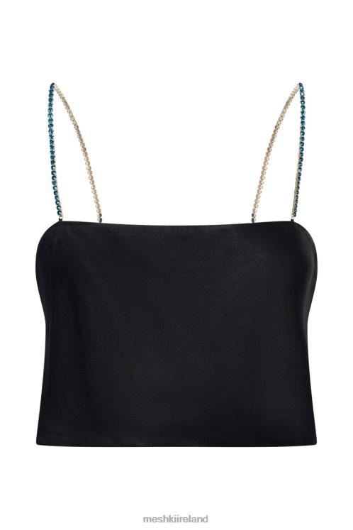 Meshki Dayana Straight Cut Crop Top Clothing Black 6DX221126