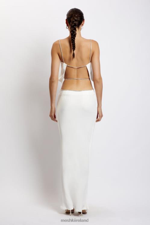 Meshki Dayana Straight Cut Crop Top Clothing White 6DX221125