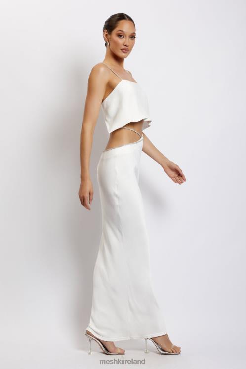 Meshki Dayana Straight Cut Crop Top Clothing White 6DX221125