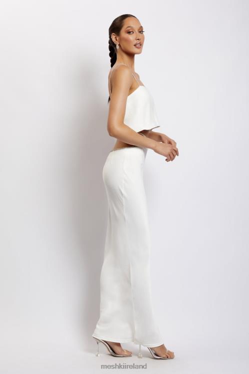 Meshki Dayana Straight Cut Crop Top Clothing White 6DX221125