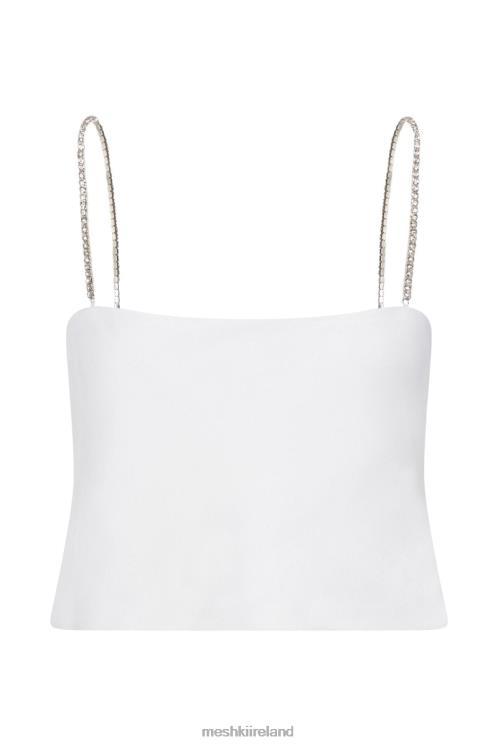 Meshki Dayana Straight Cut Crop Top Clothing White 6DX221125
