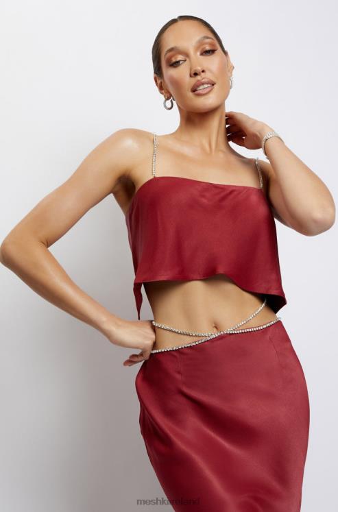 Meshki Dayana Straight Cut Crop Top Clothing Wine 6DX221173