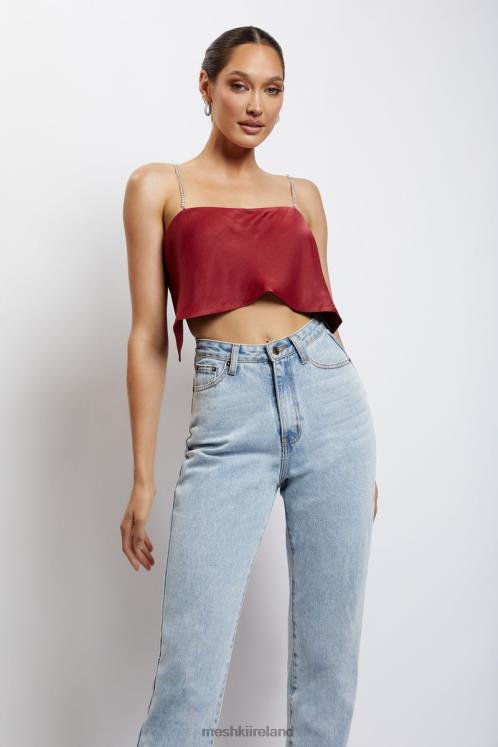 Meshki Dayana Straight Cut Crop Top Clothing Wine 6DX221173