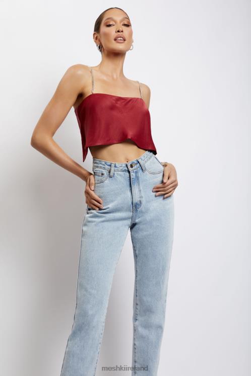 Meshki Dayana Straight Cut Crop Top Clothing Wine 6DX221173