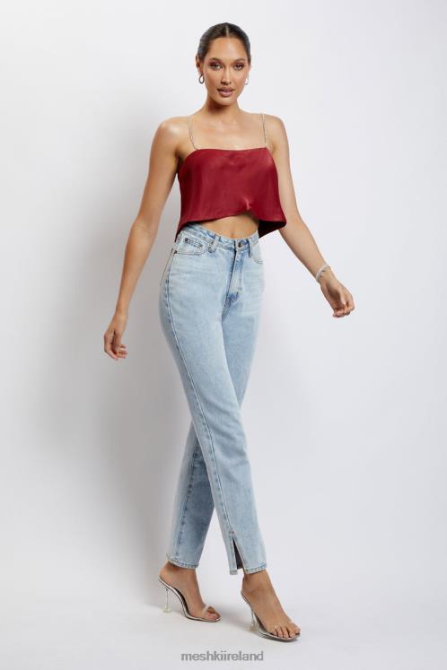 Meshki Dayana Straight Cut Crop Top Clothing Wine 6DX221173