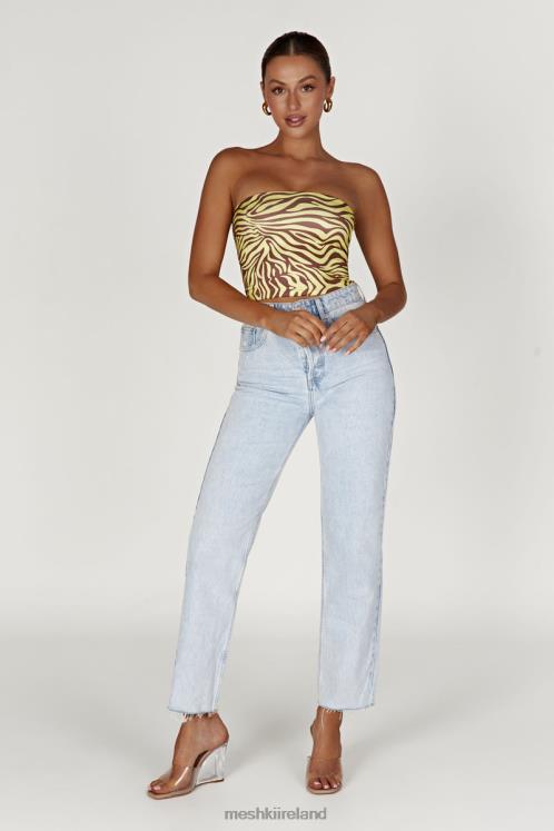 Meshki Dina Bandeau Crop Top Clothing Zebra Print 6DX22980