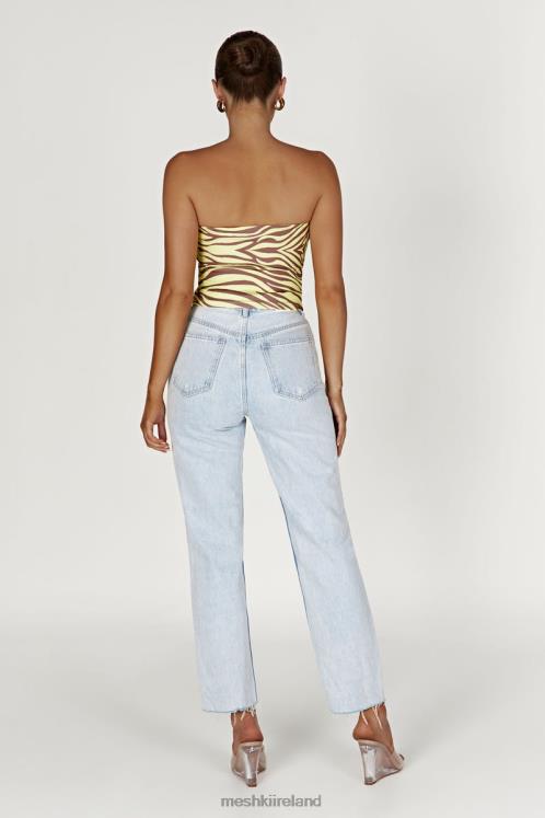 Meshki Dina Bandeau Crop Top Clothing Zebra Print 6DX22980