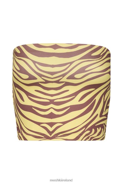 Meshki Dina Bandeau Crop Top Clothing Zebra Print 6DX22980