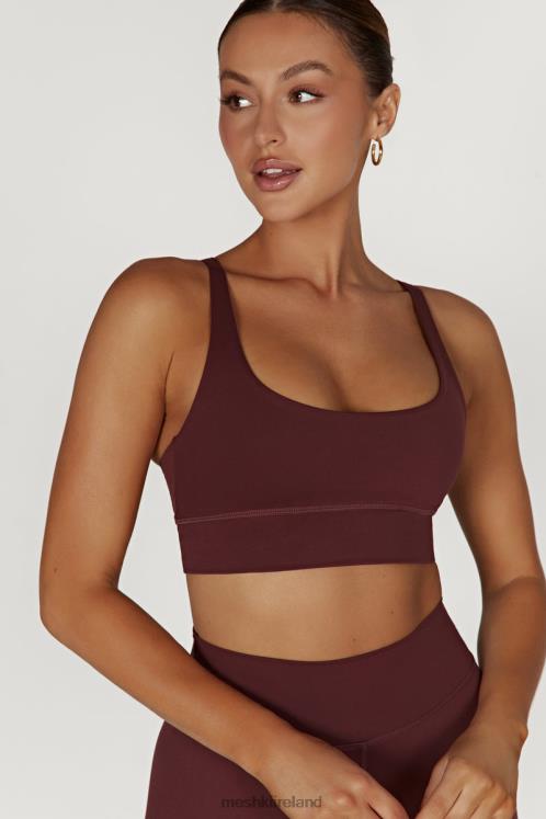 Meshki Elise V Back Cami Crop Top Clothing Mahogany 6DX22941