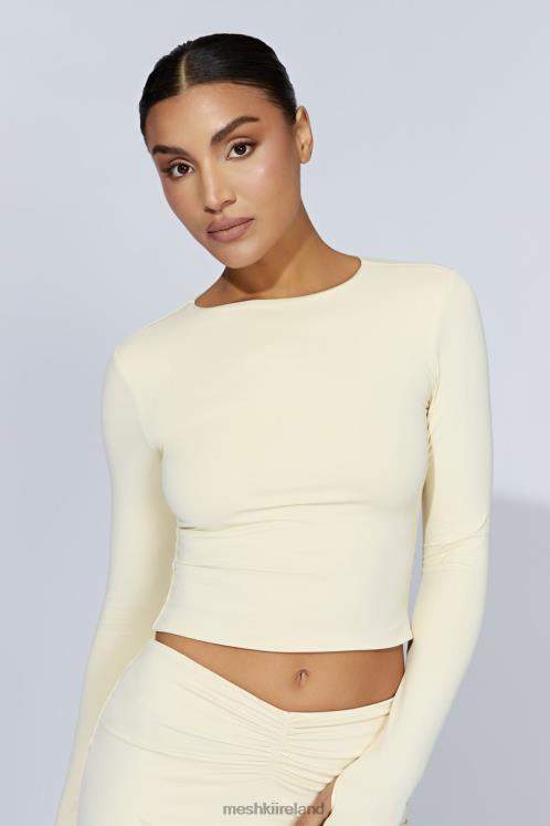Meshki Estelle Long Sleeve Crop Top Clothing Cream 6DX221067