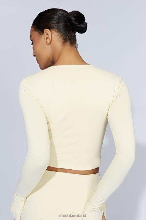 Meshki Estelle Long Sleeve Crop Top Clothing Cream 6DX221067