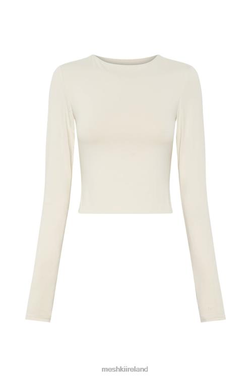 Meshki Estelle Long Sleeve Crop Top Clothing Cream 6DX221067