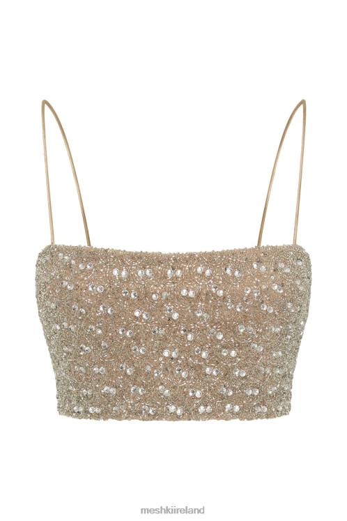 Meshki Eva Embellished Crop Top Clothing Silver 6DX22894