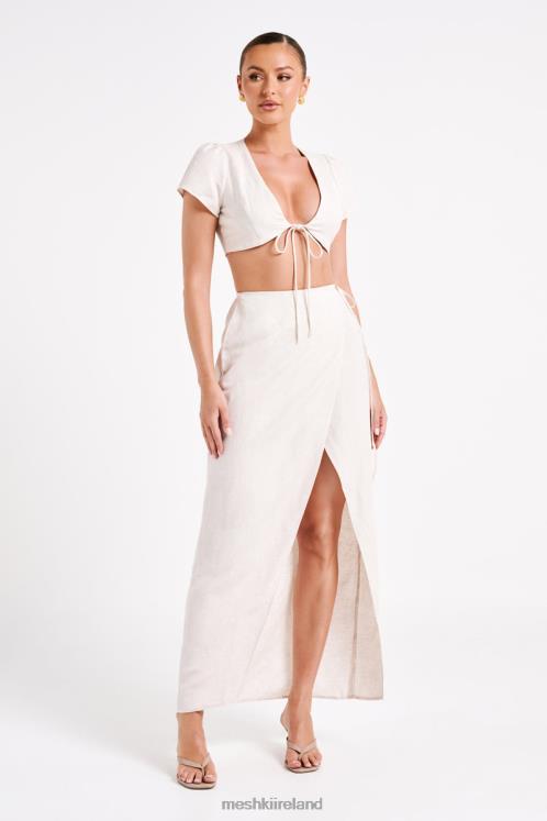 Meshki Fatima Linen Crop Top Clothing Natural 6DX22755