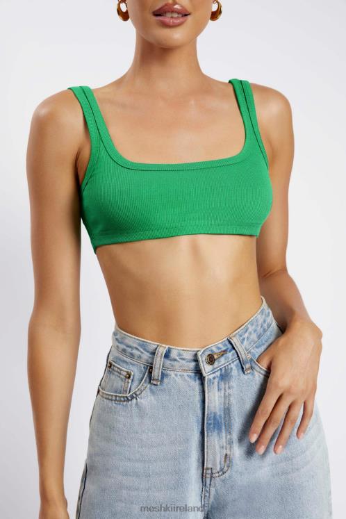 Meshki Jackie Scoop Neck Crop Top Clothing Bright Green 6DX221157