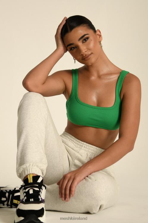 Meshki Jackie Scoop Neck Crop Top Clothing Bright Green 6DX221157