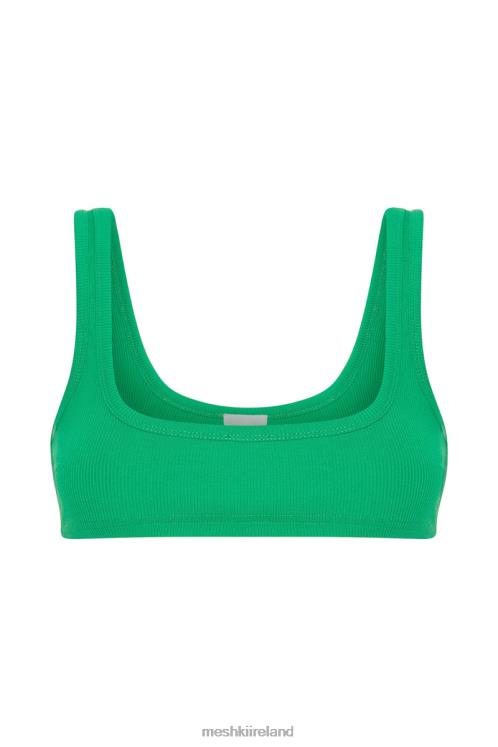 Meshki Jackie Scoop Neck Crop Top Clothing Bright Green 6DX221157