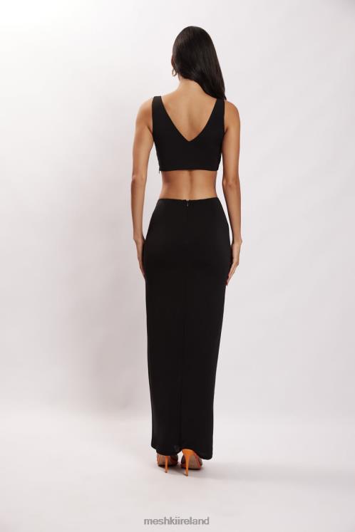 Meshki Jacqui Triangle Hardware Crop Top Clothing Black 6DX221136