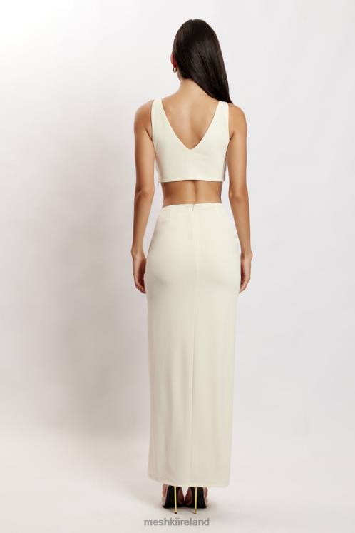 Meshki Jacqui Triangle Hardware Crop Top Clothing Bone 6DX221196