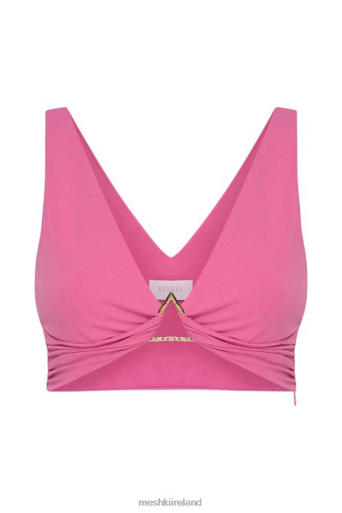 Meshki Jacqui Triangle Hardware Crop Top Clothing Pink 6DX221185