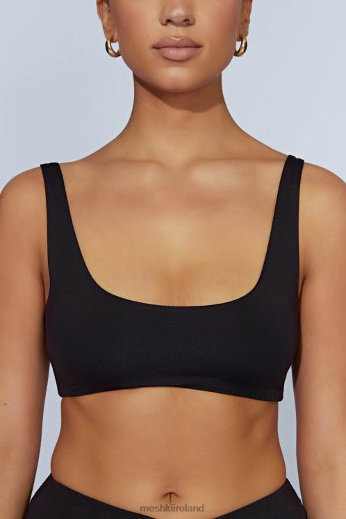 Meshki Jemma Scoop Neck Super Crop Top Clothing Black 6DX22919