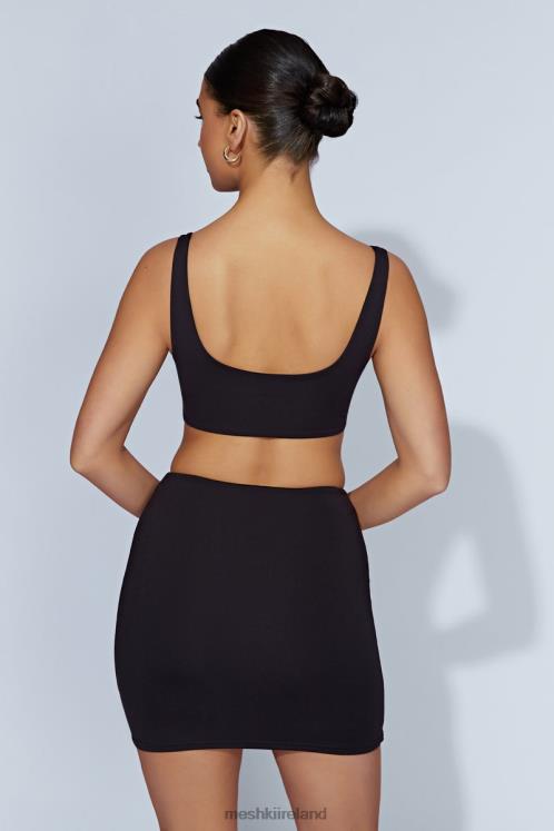 Meshki Jemma Scoop Neck Super Crop Top Clothing Black 6DX22919