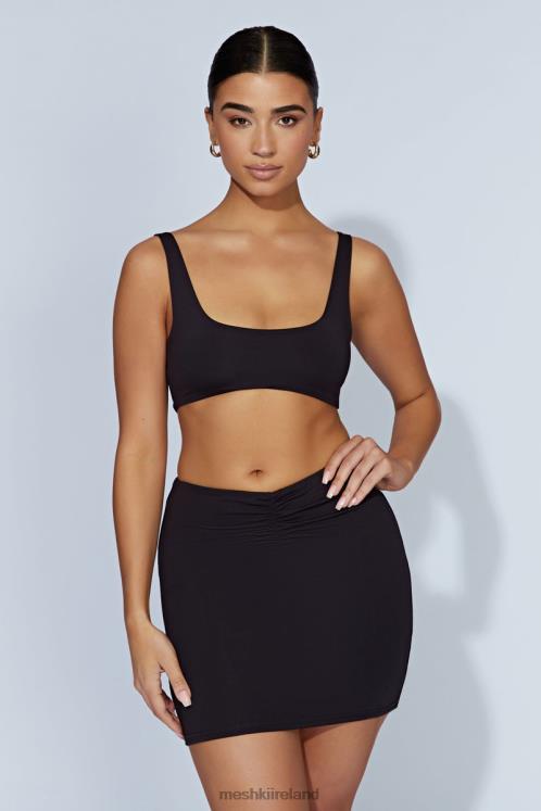 Meshki Jemma Scoop Neck Super Crop Top Clothing Black 6DX22919