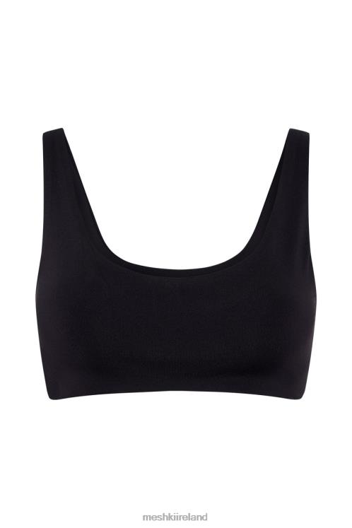 Meshki Jemma Scoop Neck Super Crop Top Clothing Black 6DX22919