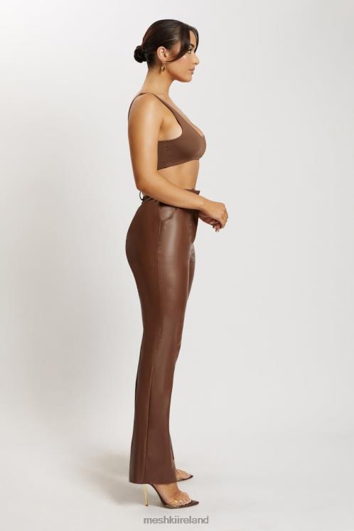 Meshki Jemma Scoop Neck Super Crop Top Clothing Chocolate 6DX221150