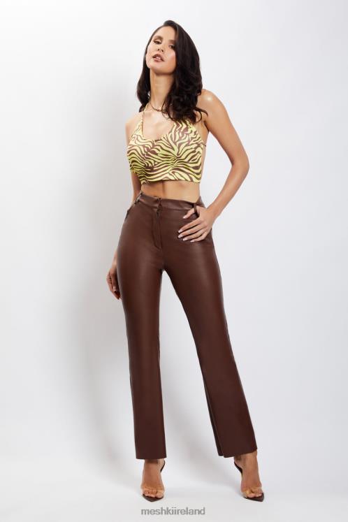 Meshki Joelle Halter Crop Top Clothing Zebra Print 6DX221154