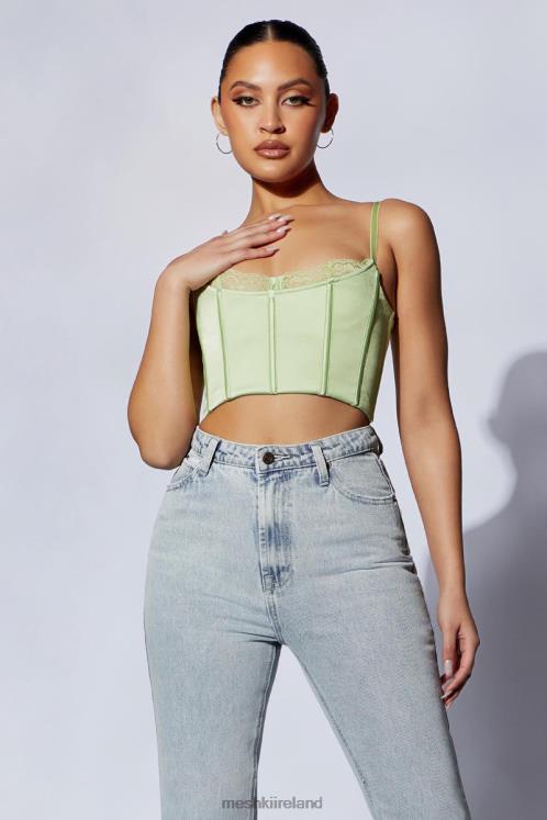 Meshki Lake Lace Cami Crop Top Clothing Pistachio Green 6DX221092