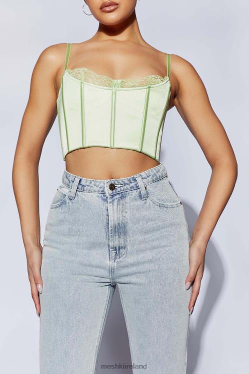 Meshki Lake Lace Cami Crop Top Clothing Pistachio Green 6DX221092