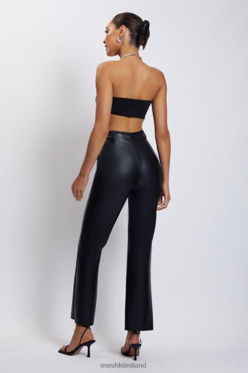 Meshki Lea Diamante Chain Halter Neck Crop Top Clothing Black 6DX221132