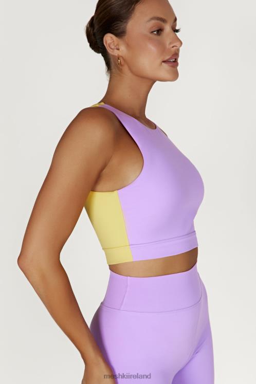 Meshki Lori Two Tone Racer Crop Top Clothing Lilac/Yellow 6DX221075
