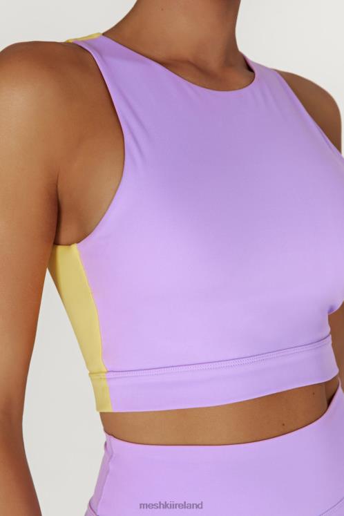Meshki Lori Two Tone Racer Crop Top Clothing Lilac/Yellow 6DX221075