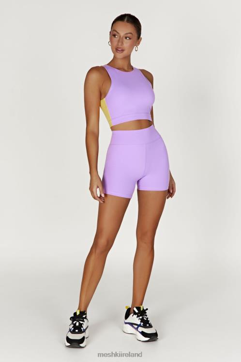 Meshki Lori Two Tone Racer Crop Top Clothing Lilac/Yellow 6DX221075
