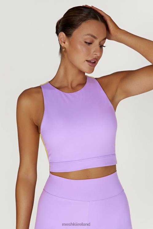 Meshki Lori Two Tone Racer Crop Top Clothing Lilac/Yellow 6DX221075