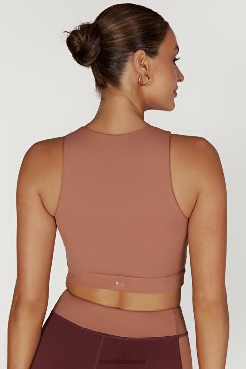 Meshki Lori Two Tone Racer Crop Top Clothing Mahogany/Tan 6DX221094