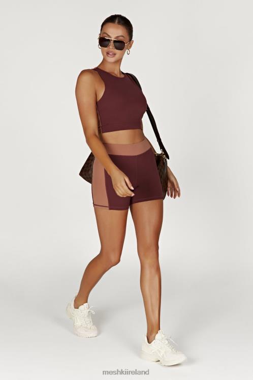 Meshki Lori Two Tone Racer Crop Top Clothing Mahogany/Tan 6DX221094